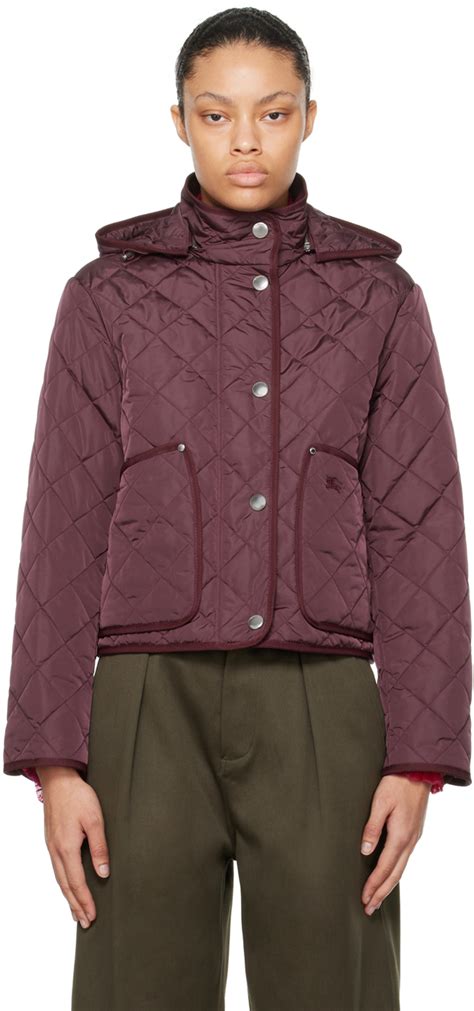 purple burberry quilted jacket|Meer.